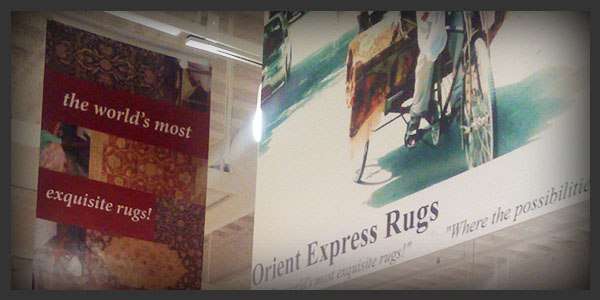 Meijisign hanging display - Oriental Express Rugs